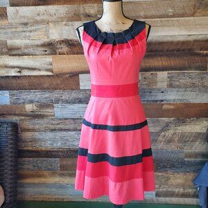 Red, Coral & Black Dress